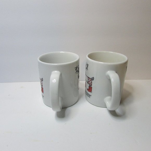 vtg lot of 2 Red Toes reindeer in red shocks and shades Christmas mugs 1995 Doze - Picture 5 of 7